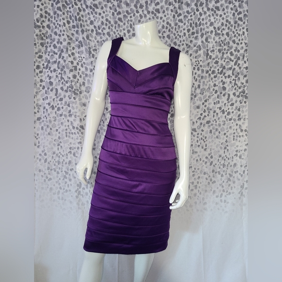 Ralph Lauren Purple Satin Party Dress Size 4 - Picture 1 of 6